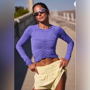 Free People Movement Tempo Ruched UV Protection Long Sleeve in Pulse